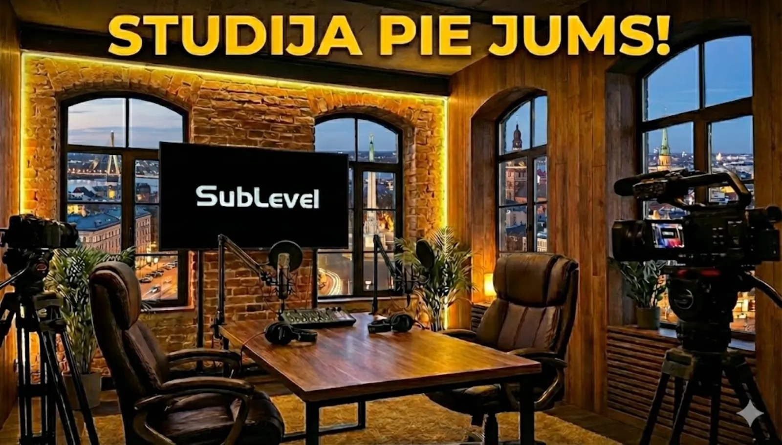 Izbraukuma studijas aprīkojums - kameras un gaismas